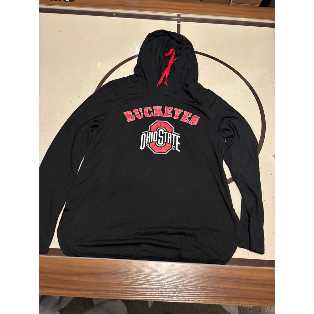 1168 Colosseum Ohio State Buckeyes Womens L Black Lightweight Hoodie Shirt OSU